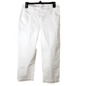 Maurices M-Jeans‎ Mid Rise White Stretch Denim Capri Jean Cropped Pants Size 12